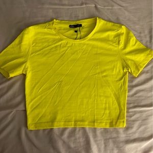 Vibrant Yellow Crop Zara Tee - New with Tags